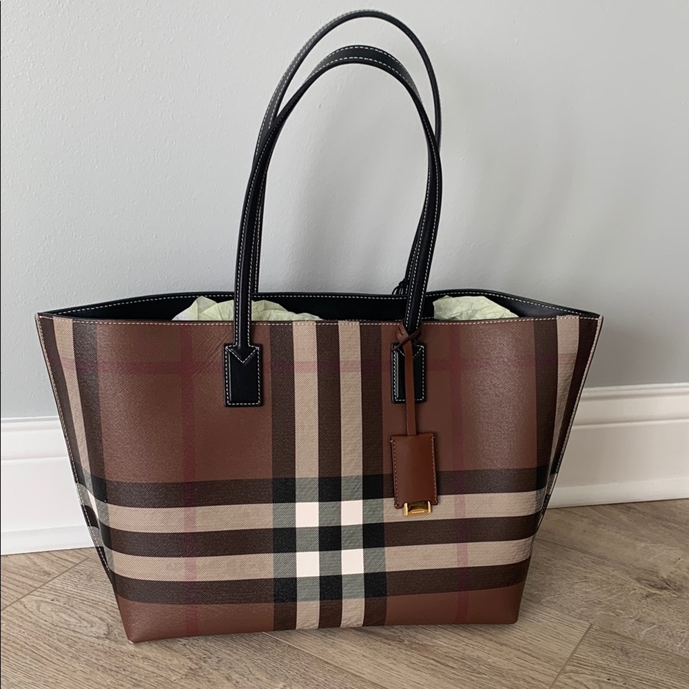 Burberry Burch brown check tote